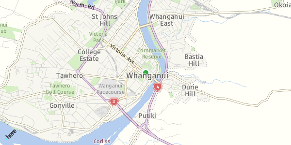 HERE Map of Whanganui, New Zealand